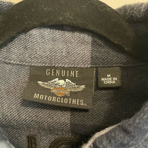 HARLEY DAVIDSON-Men's Shed Font Two Pocket Plaid Flannel - Picture 5 of 5